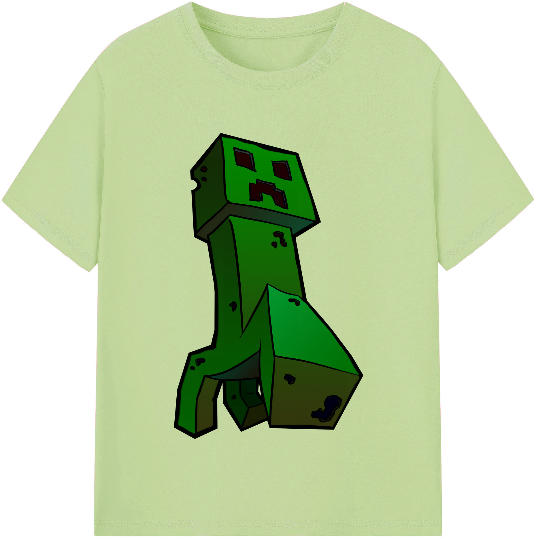 （画像用） マインクラフト ブロックの世界 Minecraft MC Block world 綿100％半袖Tシャツ（フロントプリント）